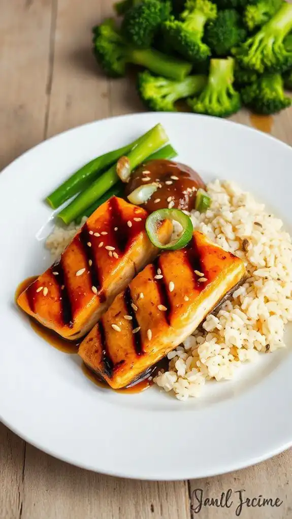 savory salmon with rice