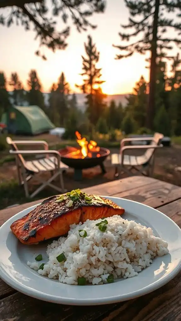 savory salmon with rice