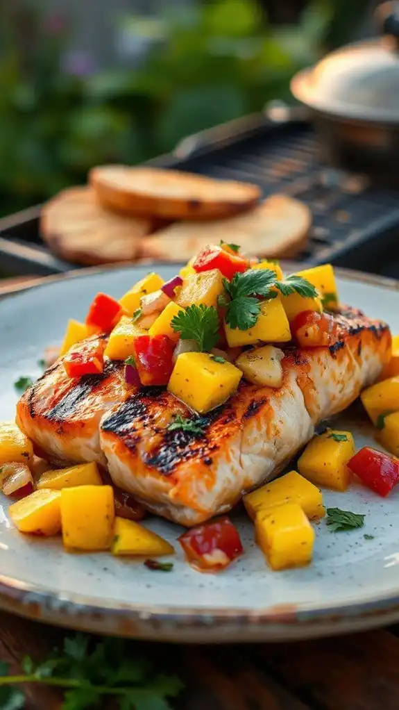 savory salmon with salsa