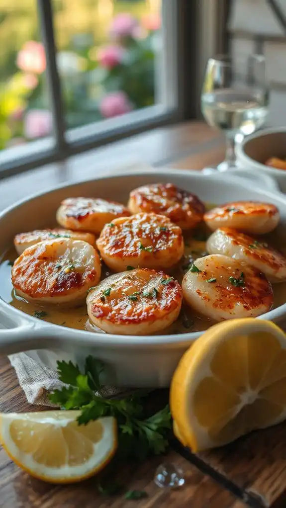 savory scallops in garlic