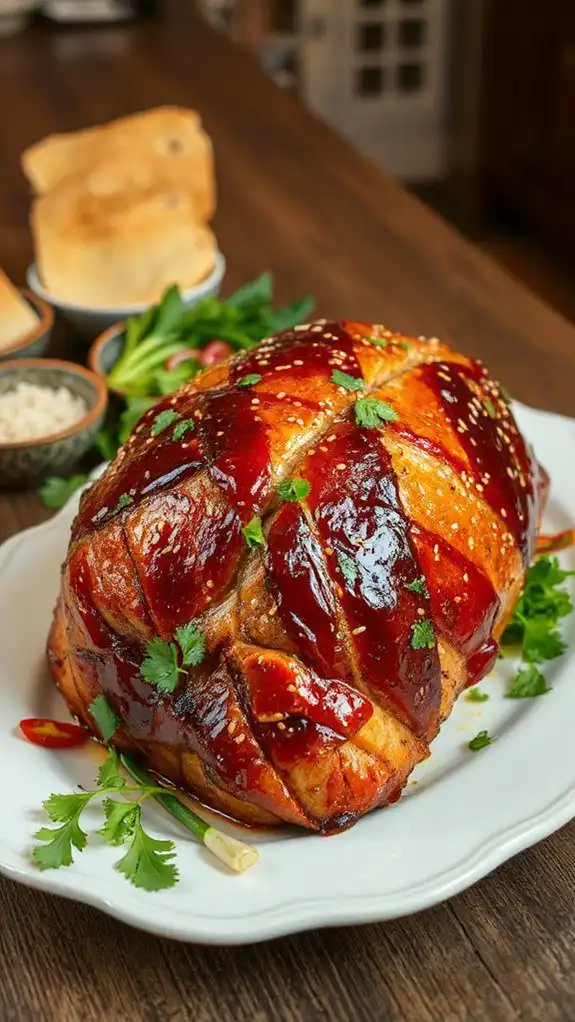 savory sesame ginger ham