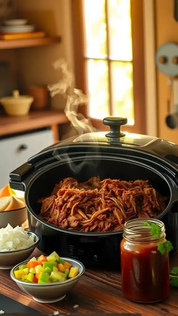 savory shredded pork sandwiches