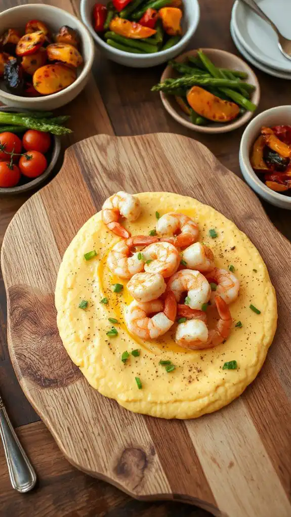 savory shrimp over grits