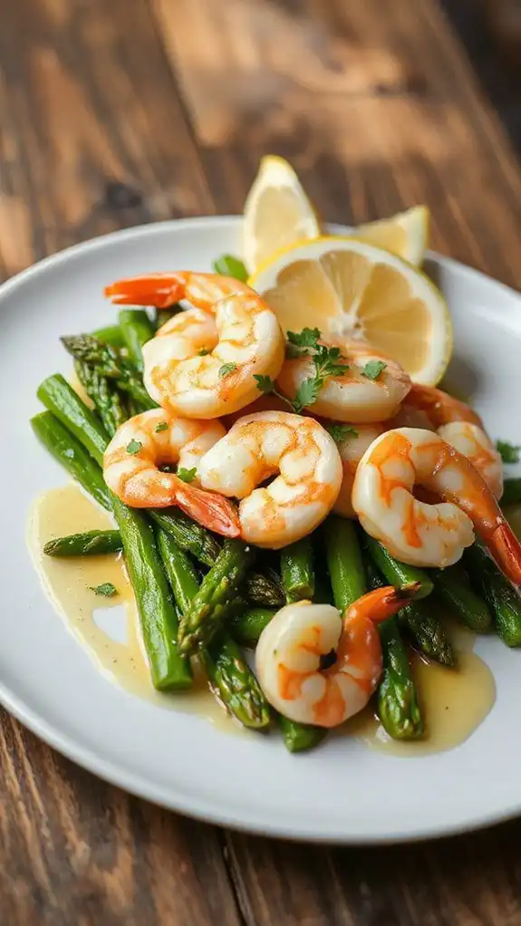 savory shrimp with asparagus