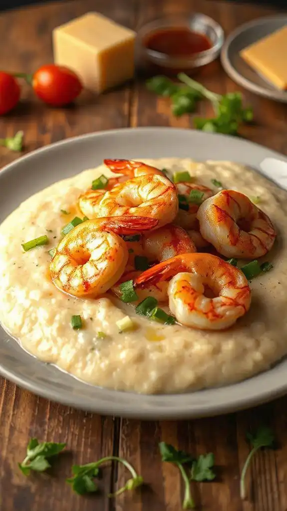 savory shrimp with grits