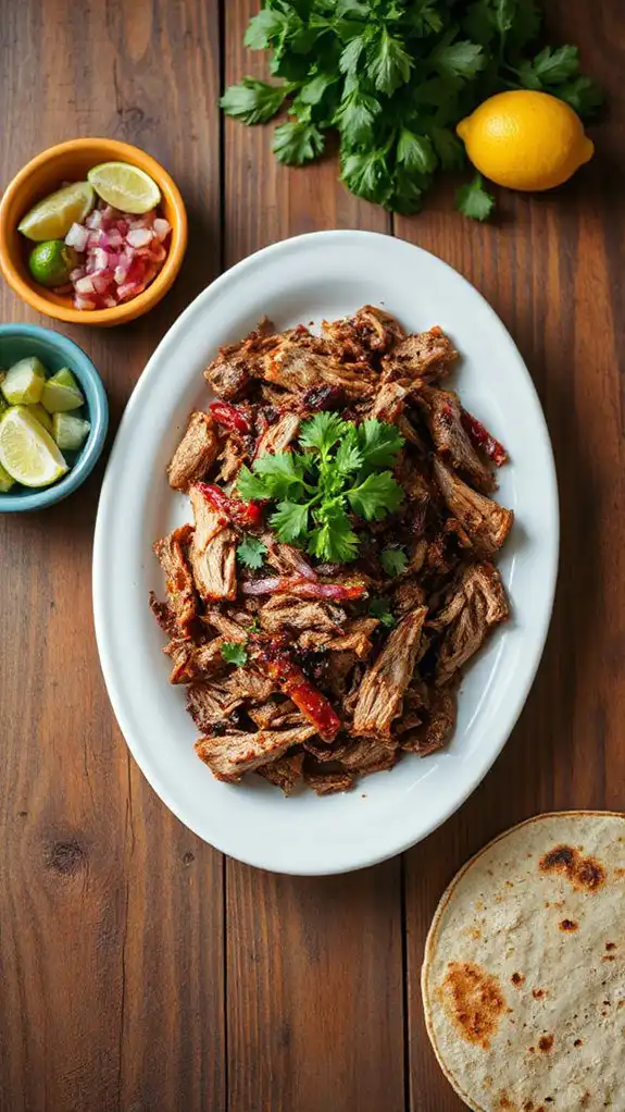savory slow cooked shredded pork