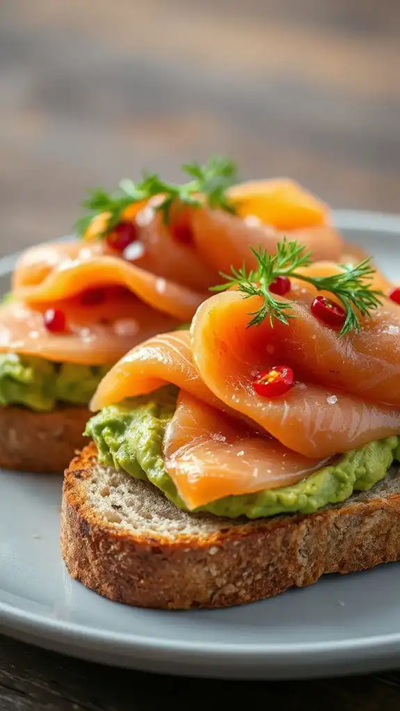 savory smoked salmon toast