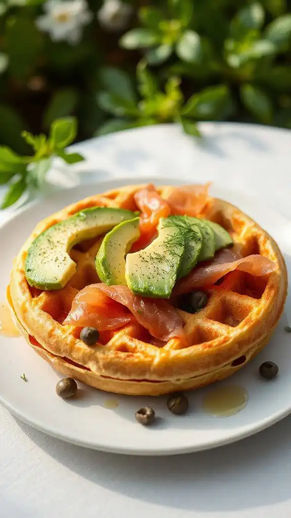 savory smoked salmon waffles