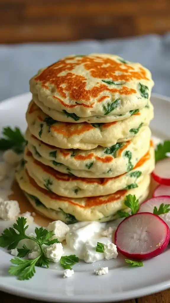savory spinach and egg pancakes