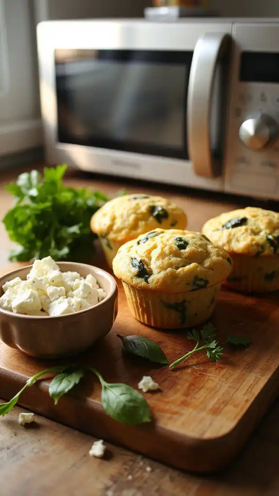 savory spinach feta muffins