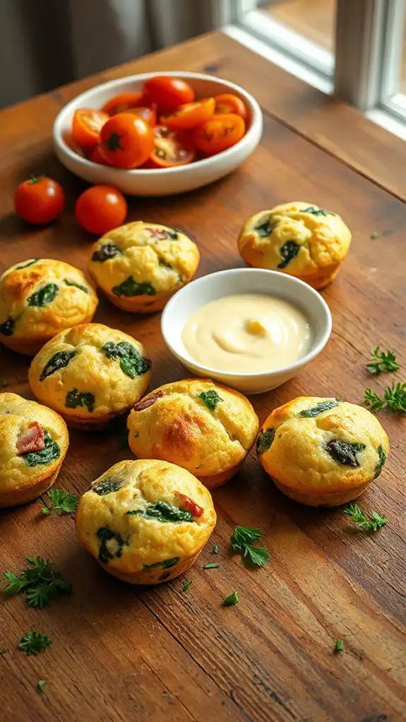 savory spinach ham muffins