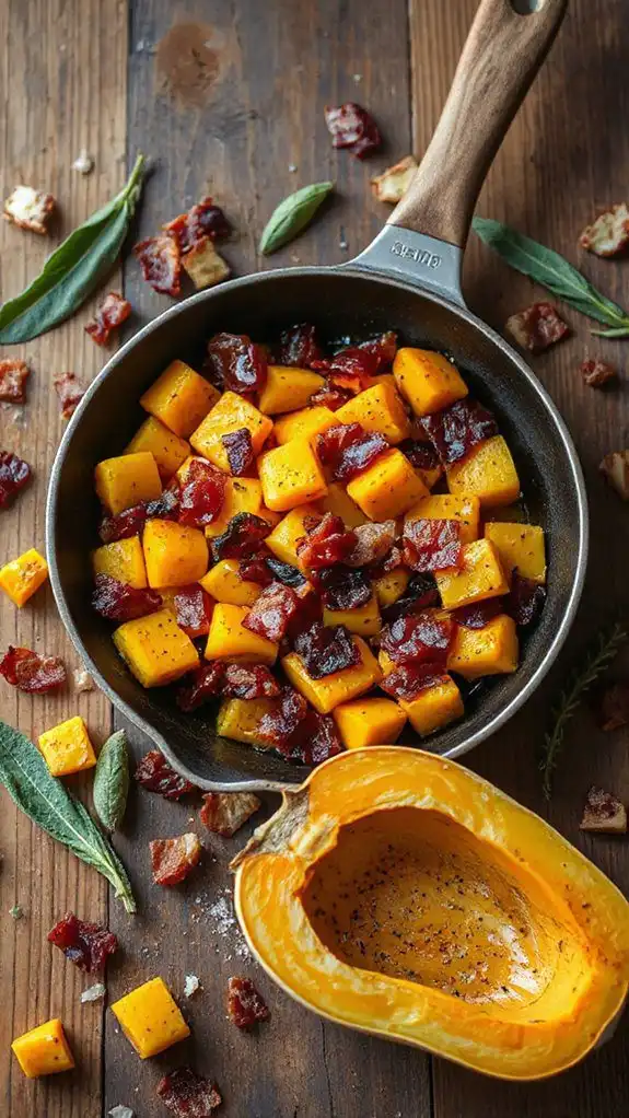 savory squash and bacon