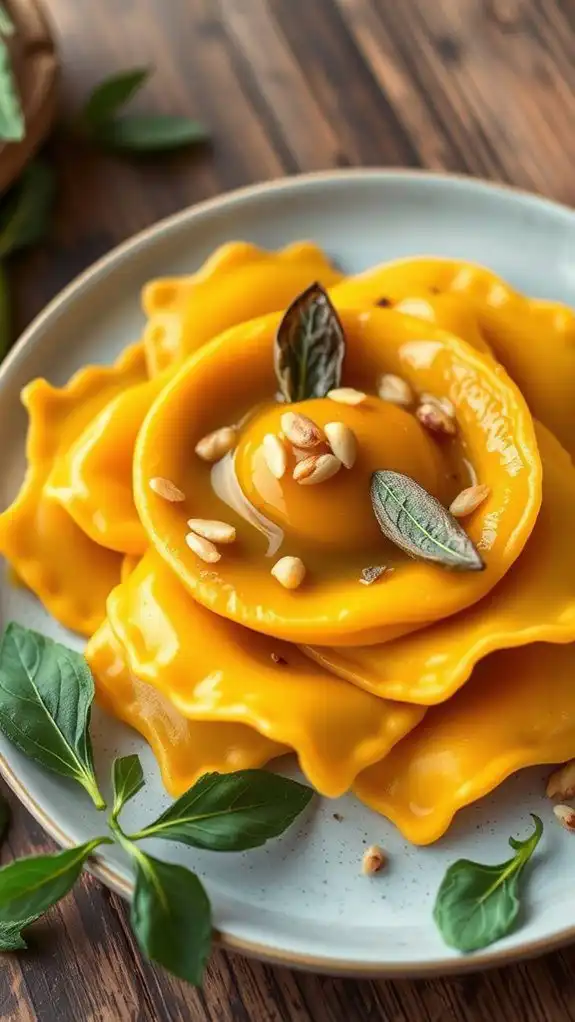 savory squash ravioli dish