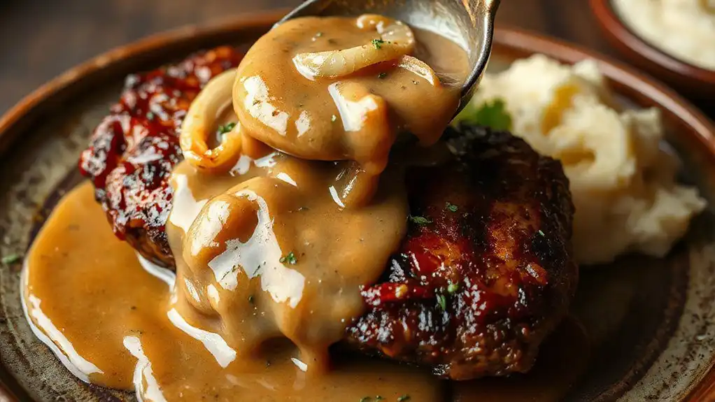 savory steak with gravy