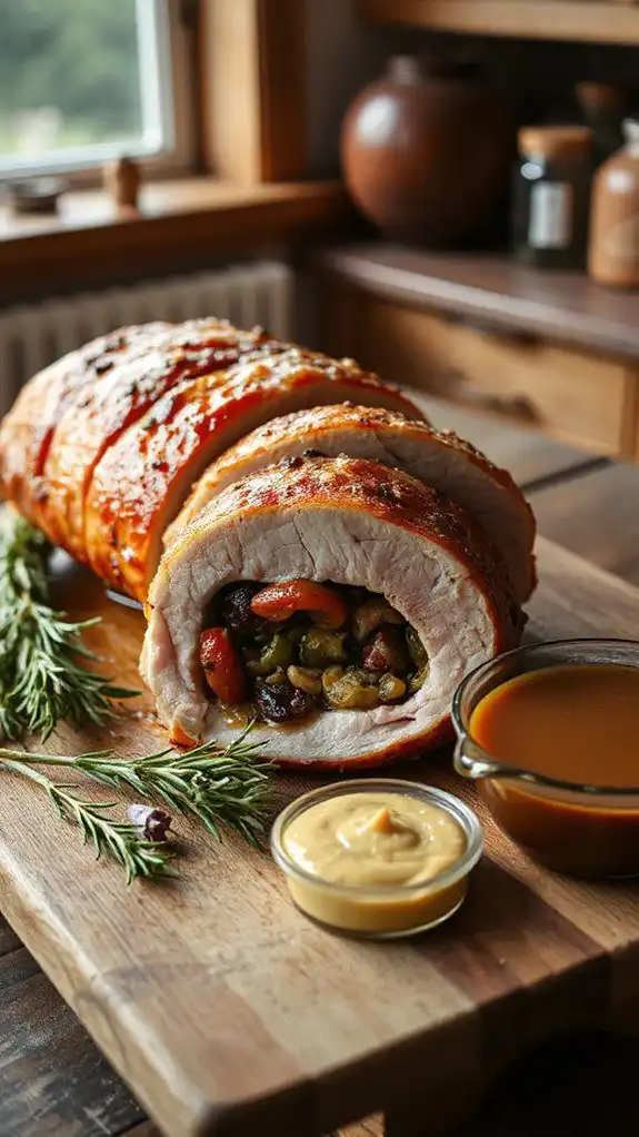 savory stuffed pork loin