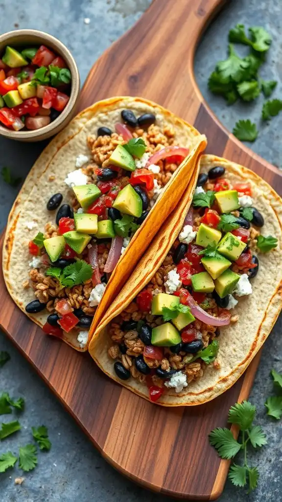savory tacos with beans