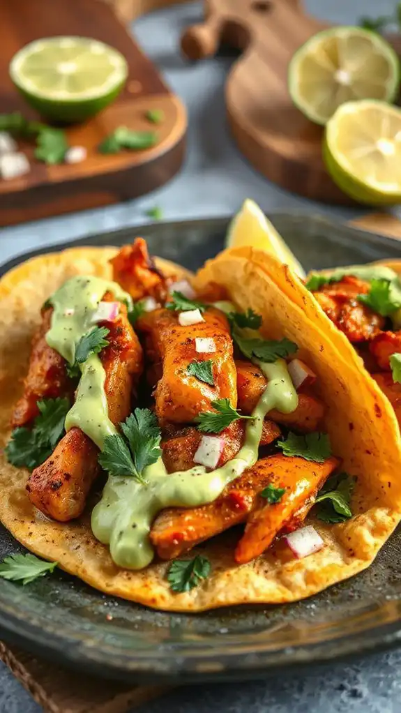 savory tacos with crema