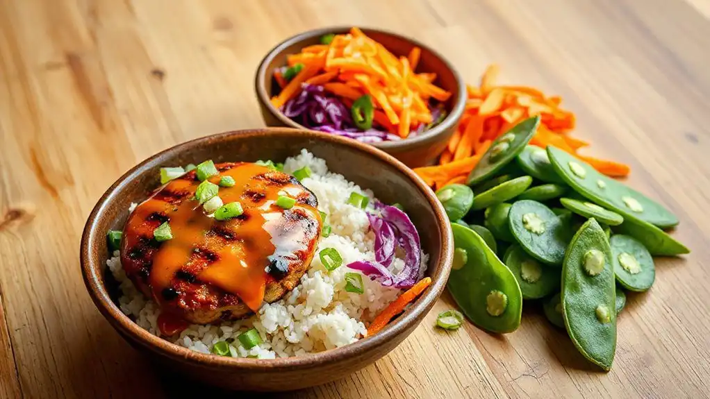 savory teriyaki burger dish