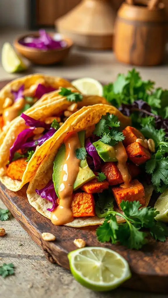 savory thai sweet potato tacos