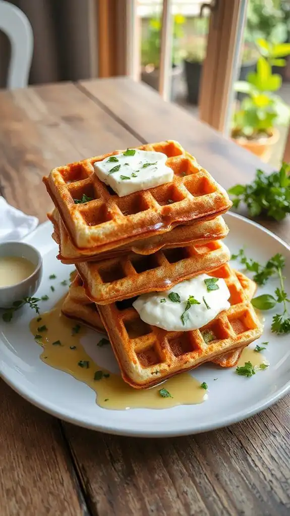 savory waffles with yogurt