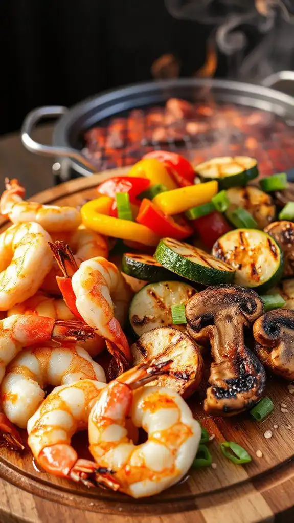 seafood hibachi dish preparation