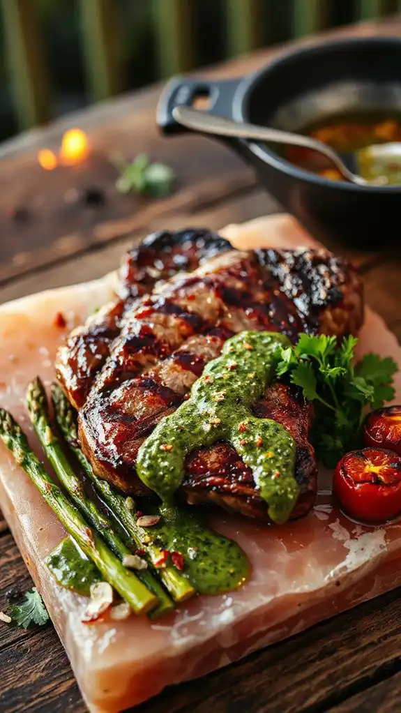 seared steak with chimichurri