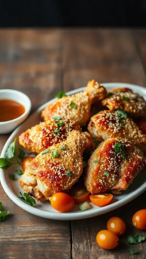 sesame crusted chicken thighs