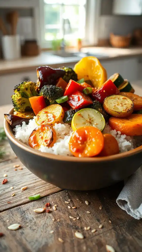sesame garlic roasted vegetables