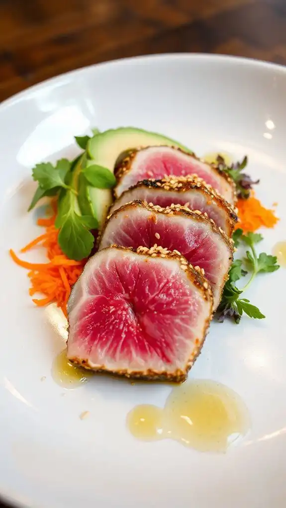 sesame topped seared tuna