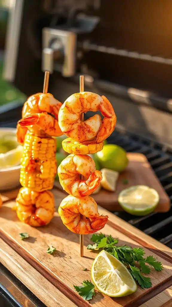shrimp and corn kabobs