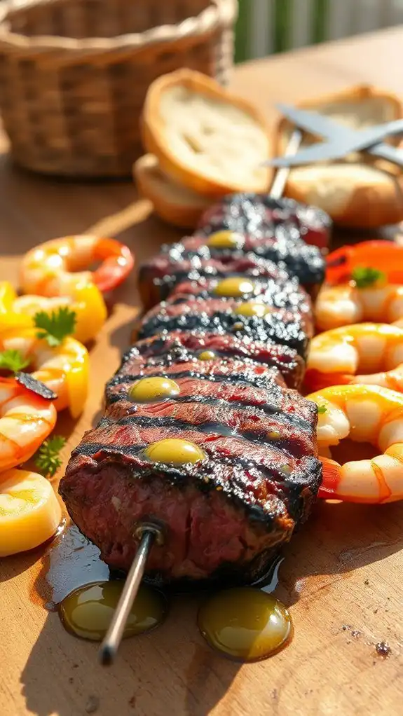 shrimp and steak skewers