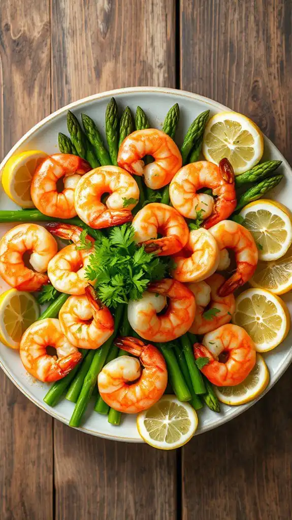 shrimp asparagus lemon garlic dish