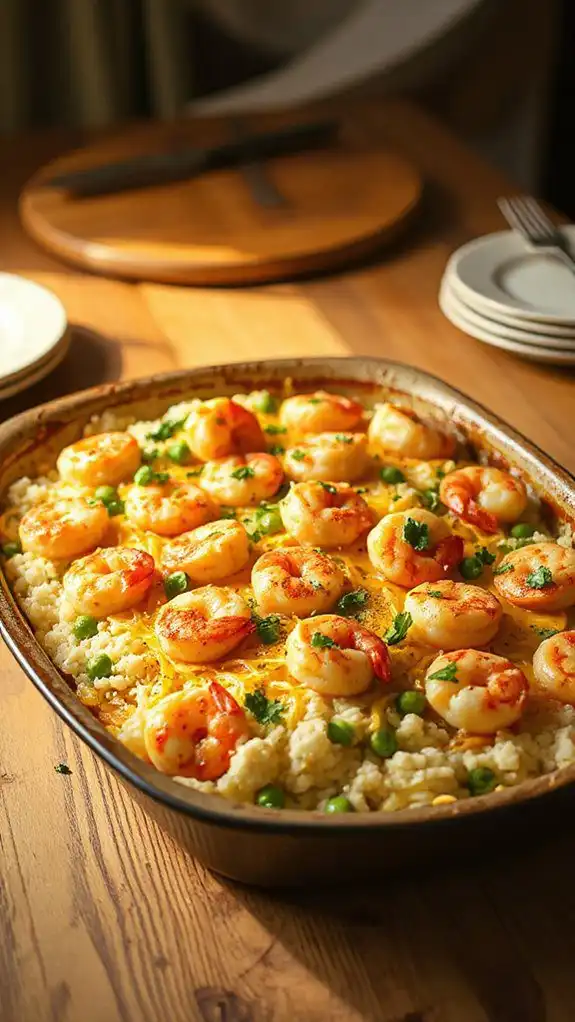shrimp cauliflower rice casserole