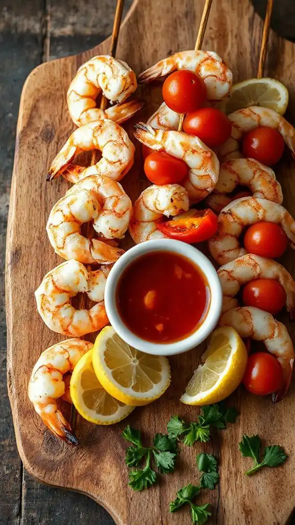 shrimp cocktail on skewers