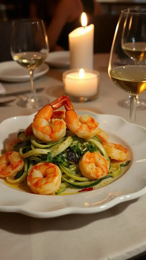 shrimp dish with zucchini