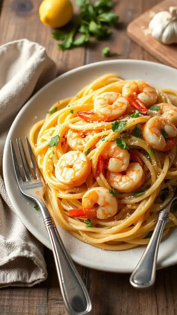 shrimp pasta with garlic butter