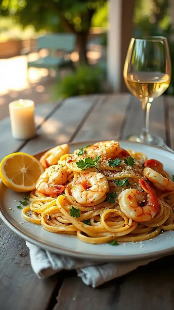 shrimp pasta with lemon butter