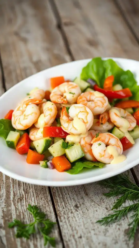 shrimp salad with tangy pickles