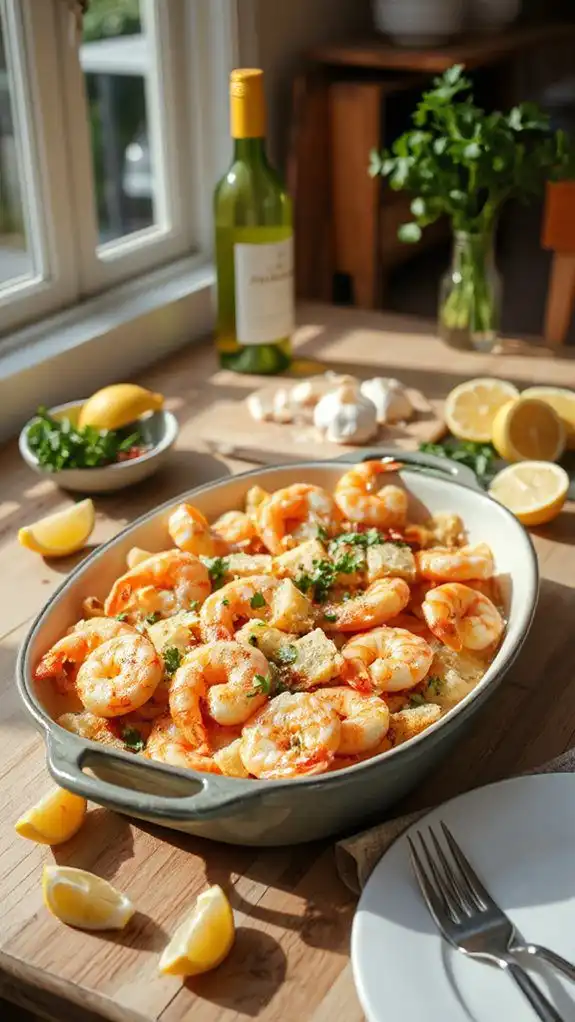 shrimp scampi with breadcrumbs