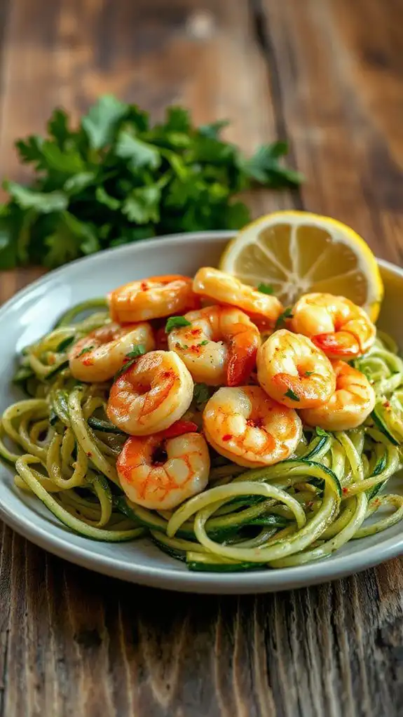 shrimp scampi with zucchini