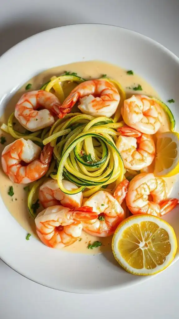 shrimp scampi with zucchini
