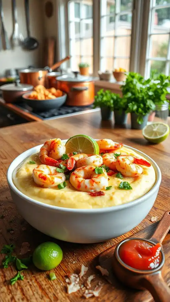 shrimp served with grits