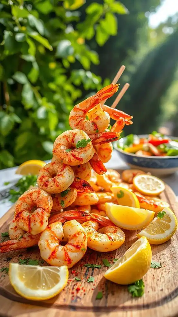 shrimp skewers with garlic