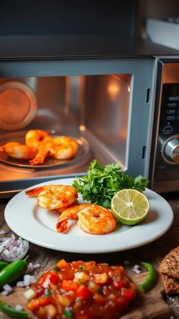 shrimp tacos in microwave