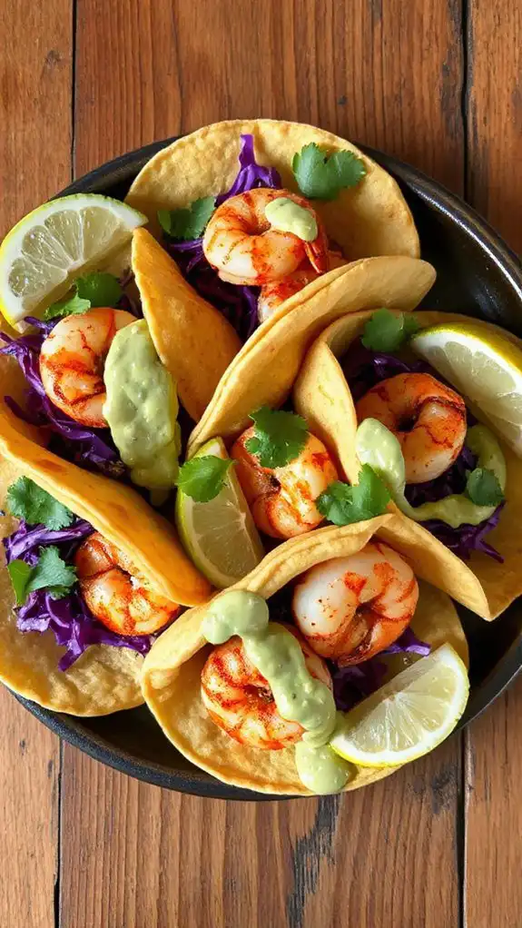 shrimp tacos with avocado