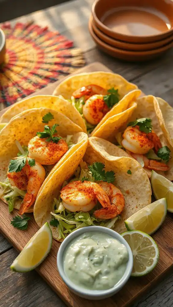 shrimp tacos with crema
