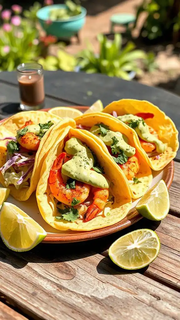 shrimp tacos with crema