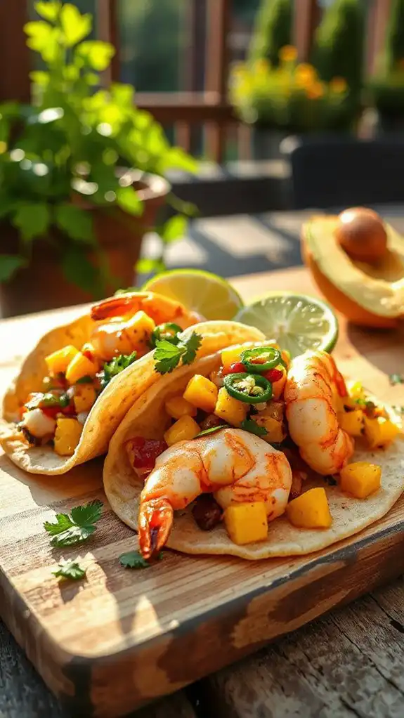 shrimp tacos with mango