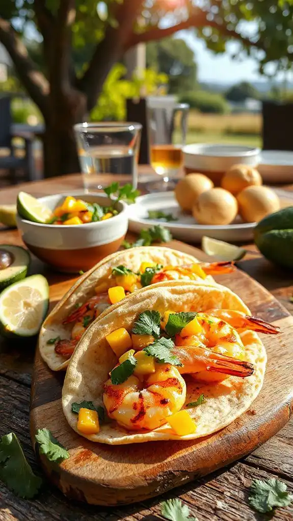 shrimp tacos with mango