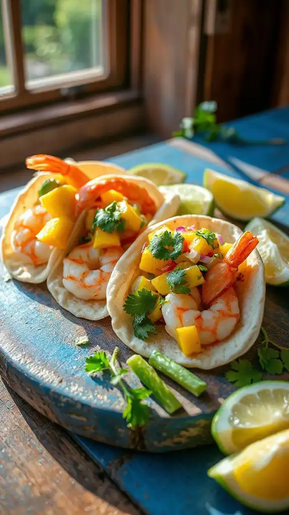 shrimp tacos with mango